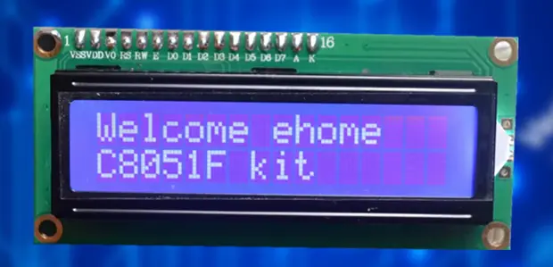 8051 development board lcd 1602a display example