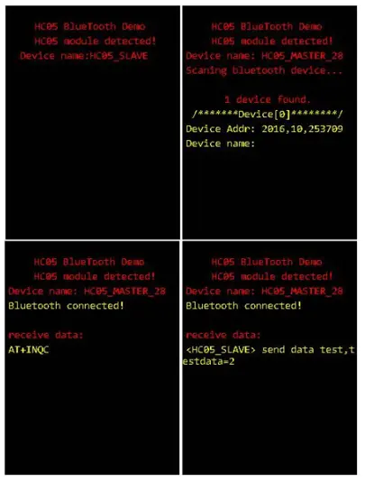 Bluetooth module testing between development board