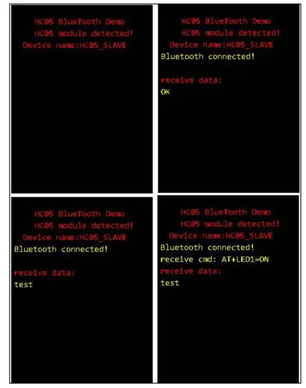 LCD display ofBluetooth module communicating with mobile APP