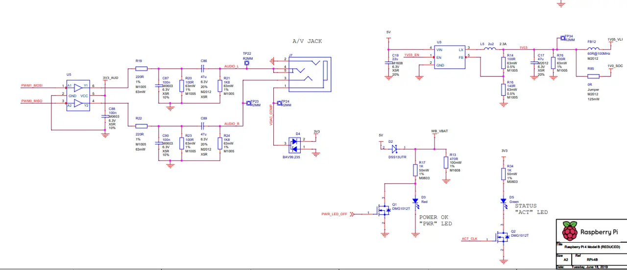 Raspberry Pi development board schematic