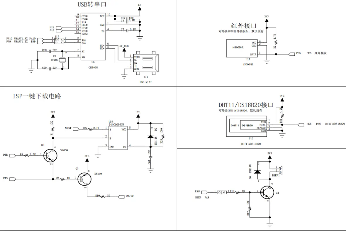 schematic of microcontroller development board