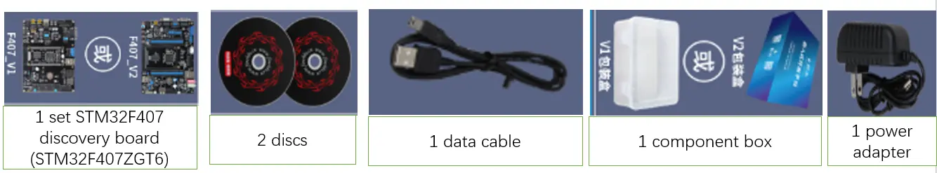 STM32F407 discovery board (STM32F407ZGT6) shipping standard list