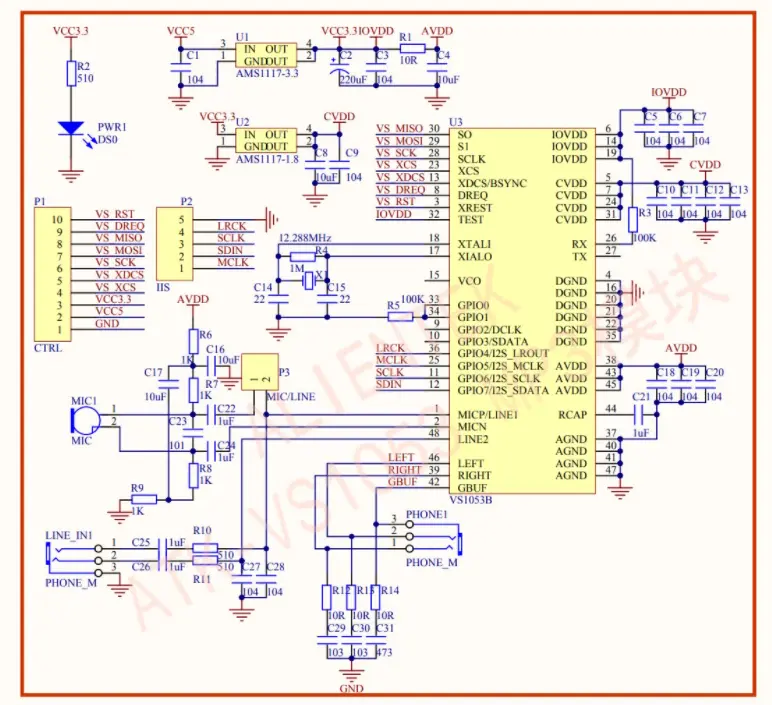 usb mp3 module circuit diagram